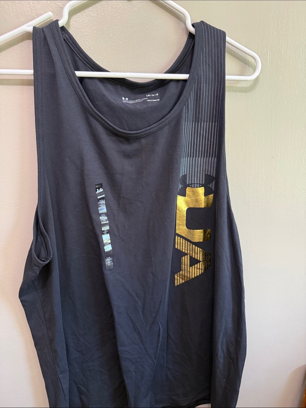 Under Armour Men’s Black Tank Top with Metallic Gold Accents